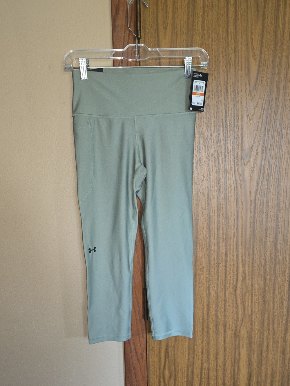 Under Armour Sage Green High-Waist Cropped Leggings
